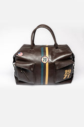 Sac de voyage en cuir Steve McQueen Dean 7 72h marron foncé